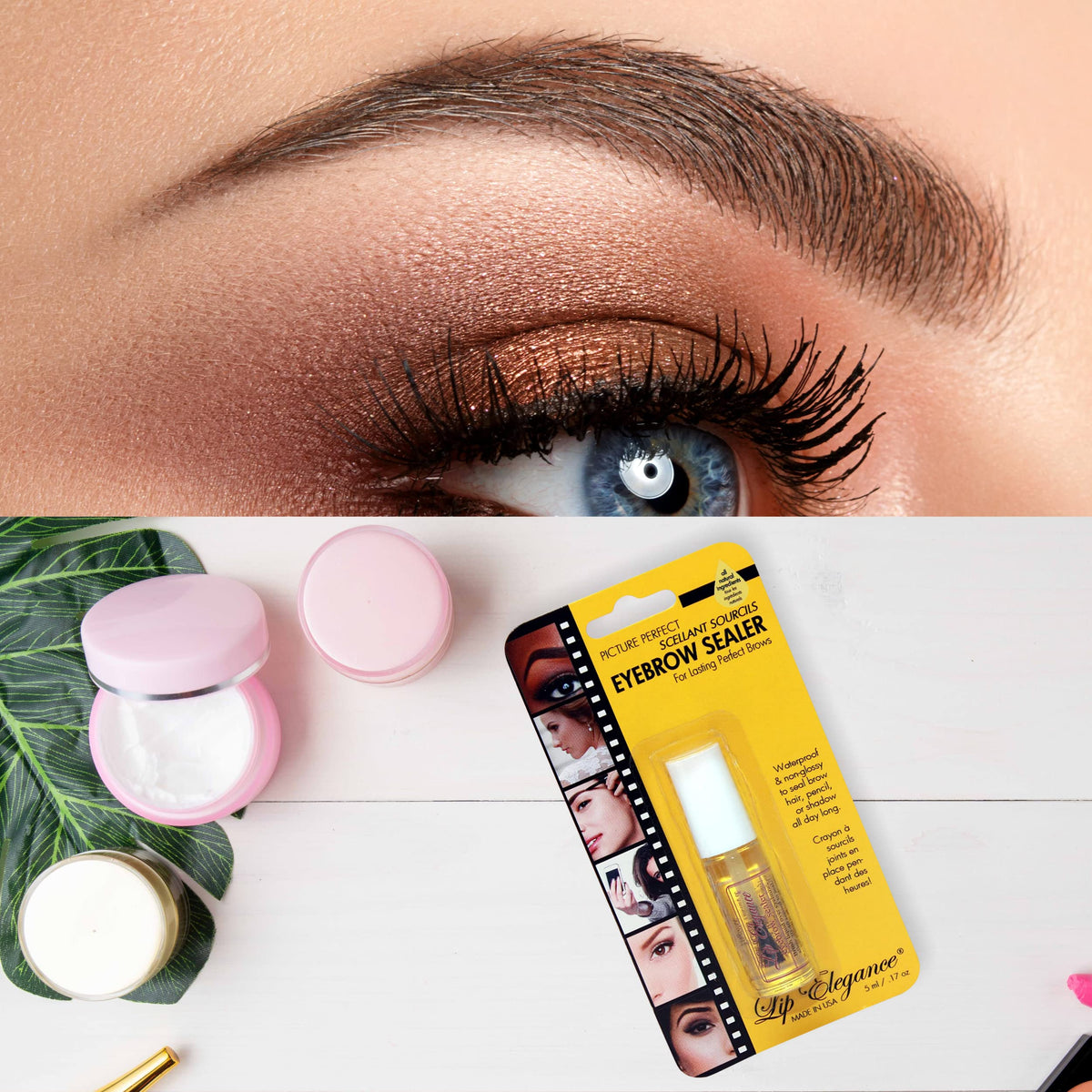 Lip Elegance Eyebrow Sealer set ready for application