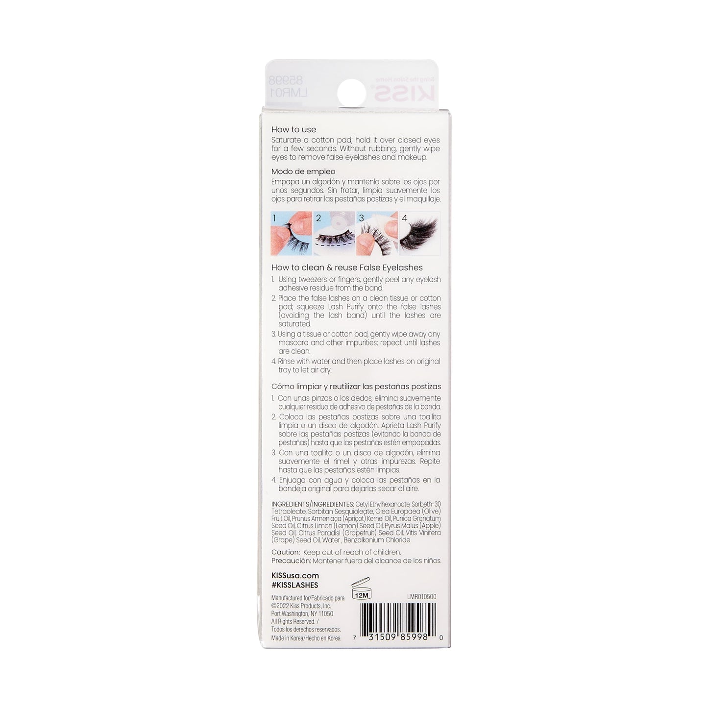 KISS 3 in 1 false eyelash cleanser and conditioner liquid bottle