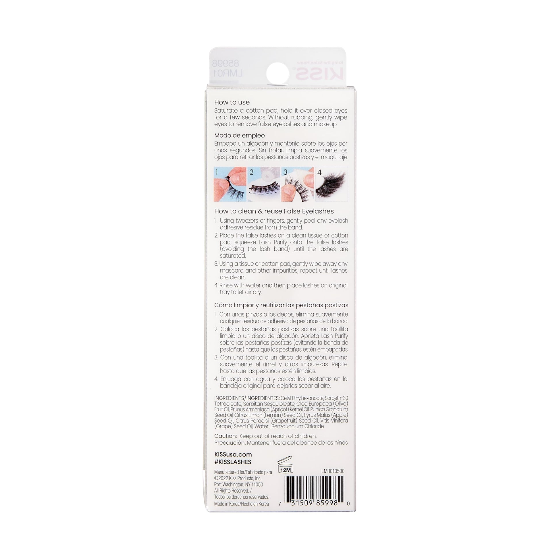 KISS 3 in 1 false eyelash cleanser and conditioner liquid bottle