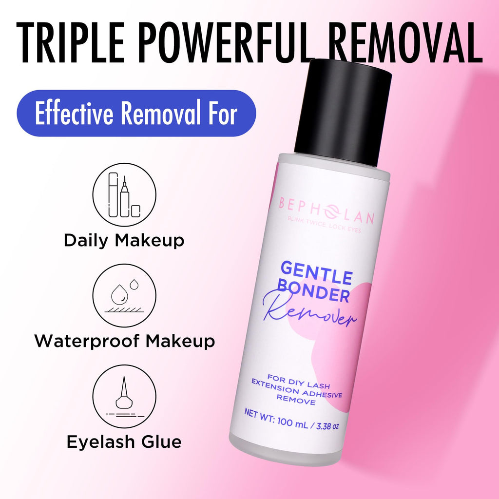 Bepholan lash adhesive remover label details and size display