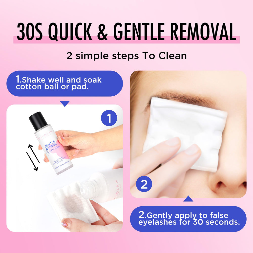 Bepholan DIY eyelash extension remover bottle back instructions