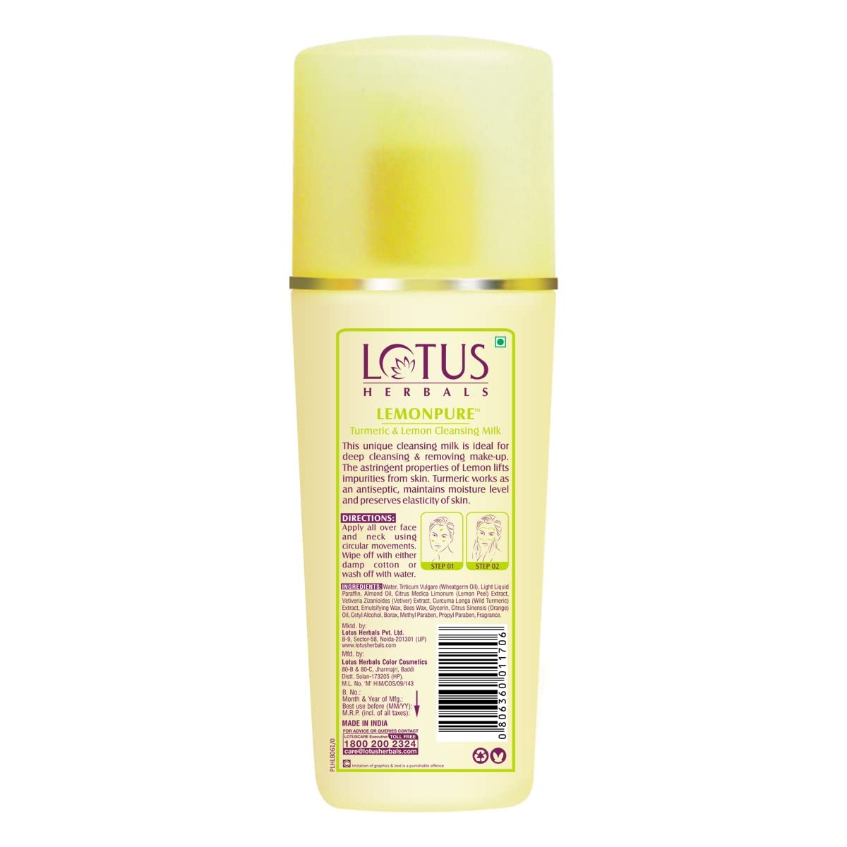 Lotus Herbals Cleansing Milk 170ml bottle packaging