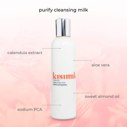 Close up of Kisimiki 3-in-1 makeup remover bottle