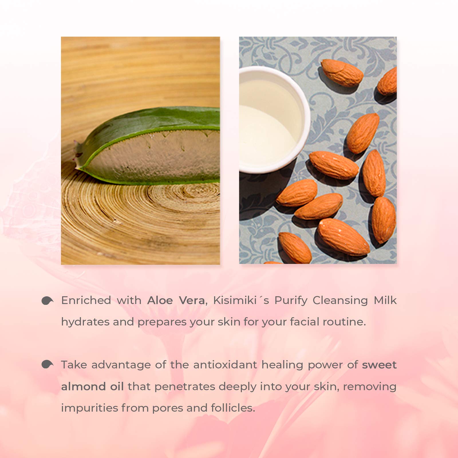 Application demonstration of Kisimiki cleansing milk