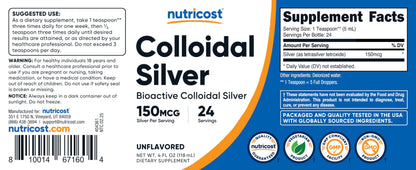 Nutricost immune defense silver liquid dietary supplement full product packaging setup