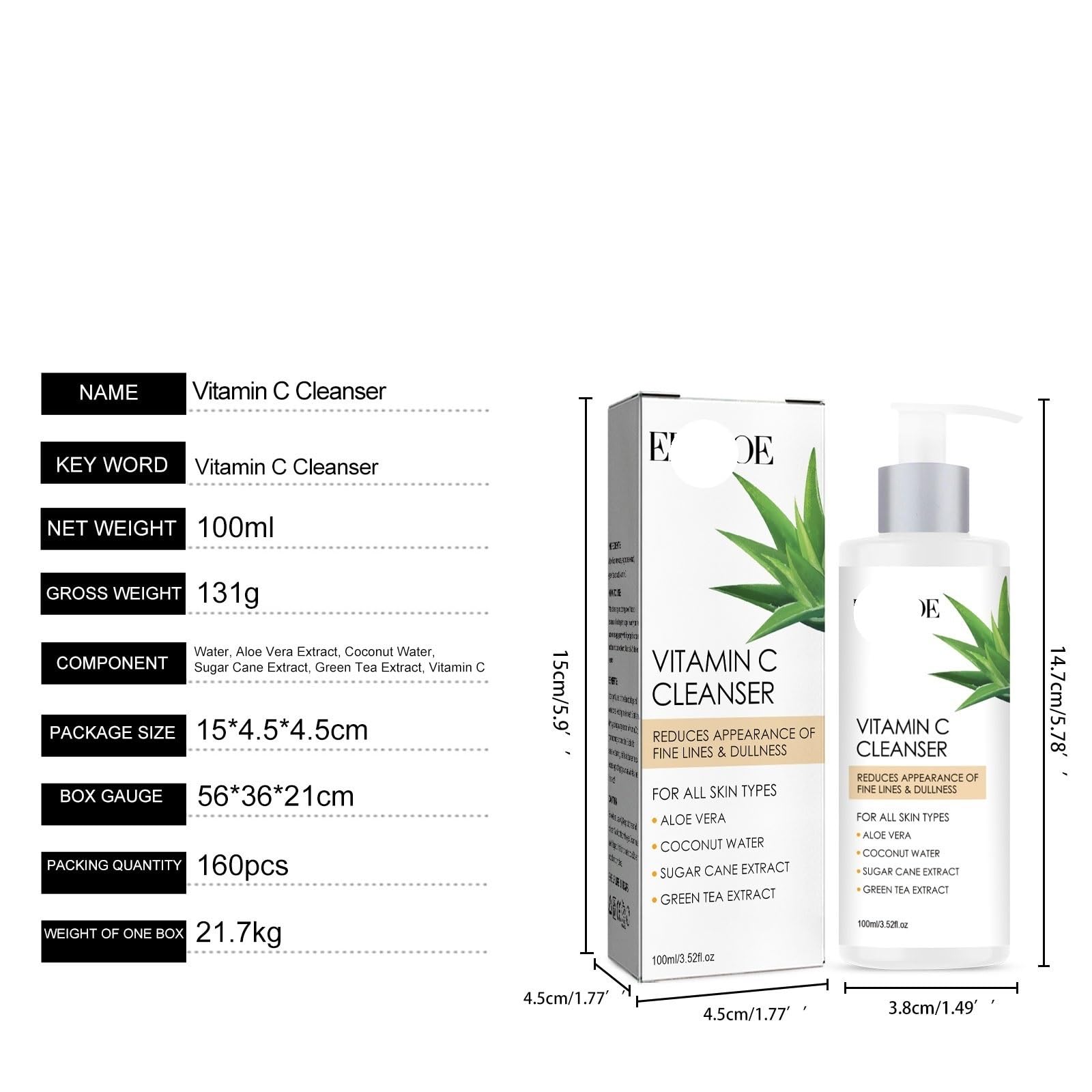 Two bottles of TS TAC-SKY brightening face wash on a white background
