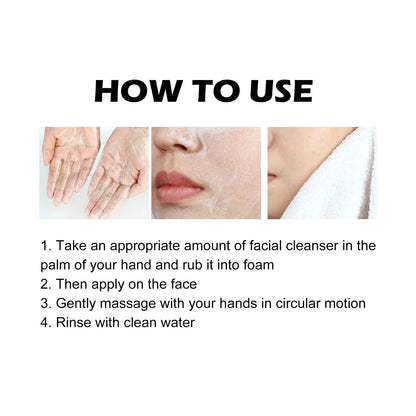 Texture demonstration of TS TAC-SKY Vitamin C facial cleanser