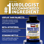 Force Factor Prostate Ultimate saw palmetto and nettle capsules formula benefits panel