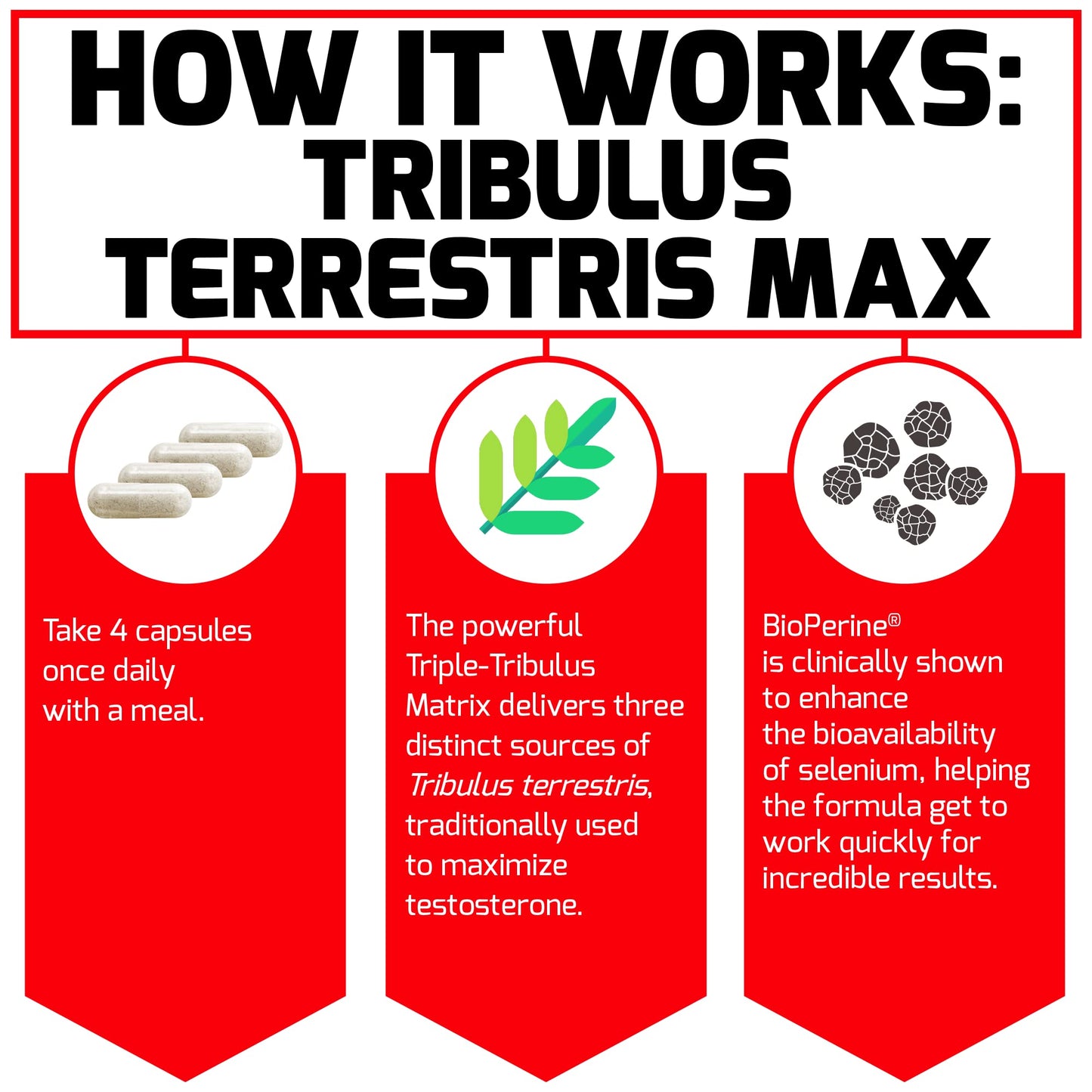 Force Factor Tribulus Terrestris Max supplement facts panel