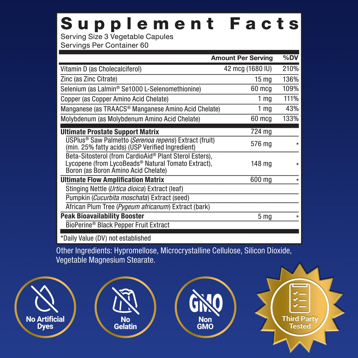 Force Factor Prostate Ultimate 180 capsules container showing usage directions and dosage