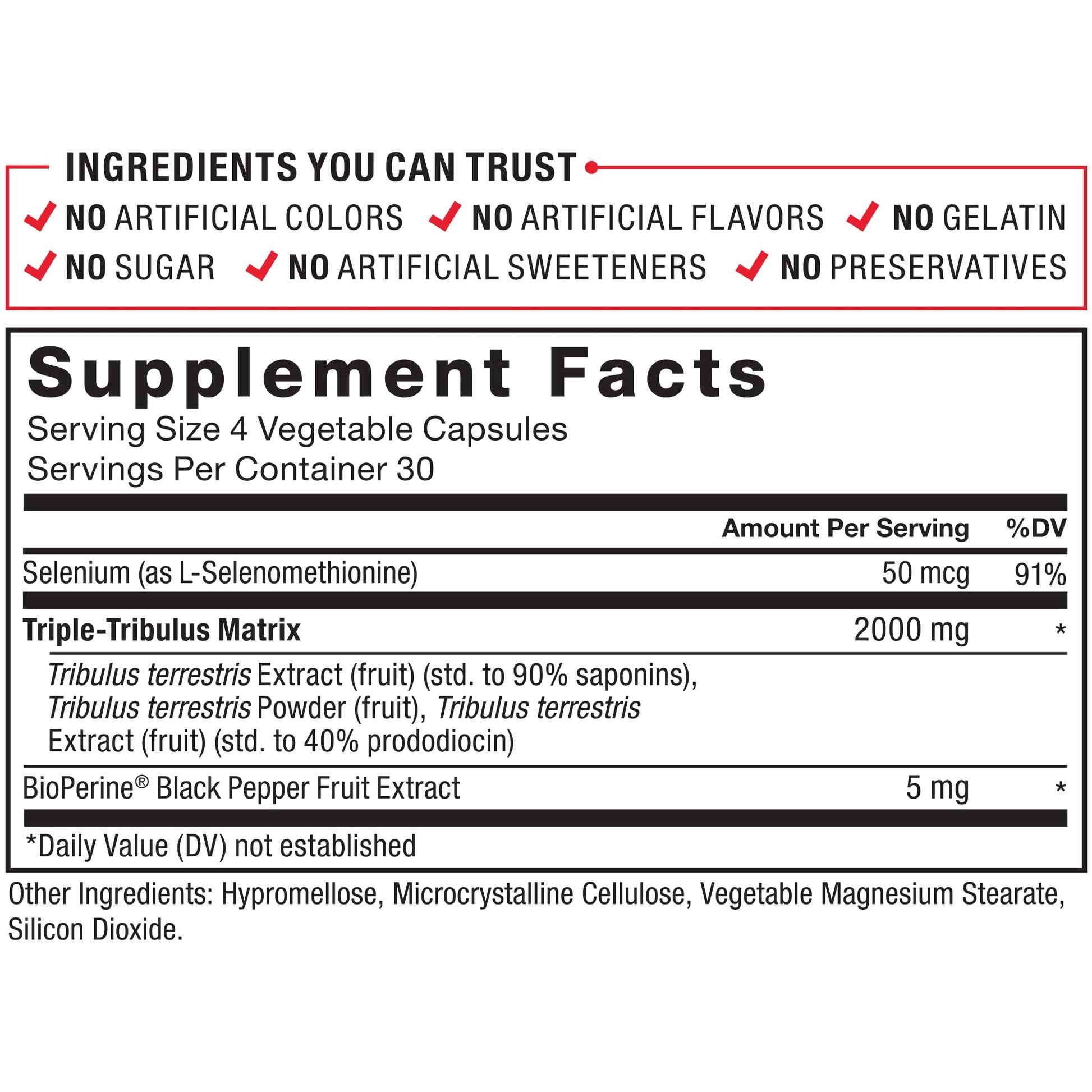 Force Factor Tribulus Terrestris Max side bottle view