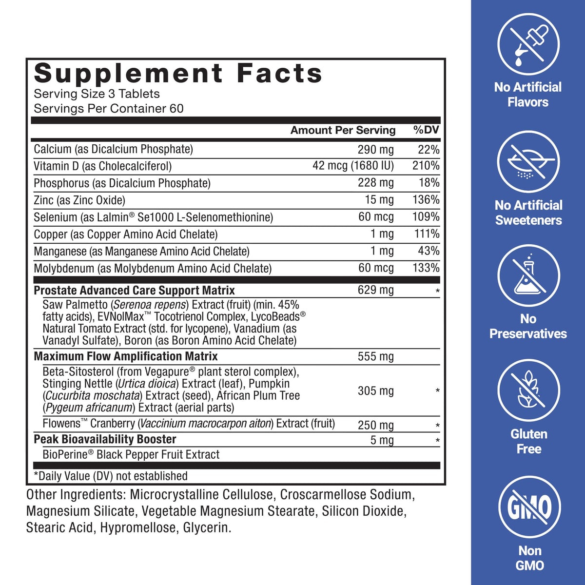 Force Factor Prostate Advanced authentic imported packaging depicting the clear usage instructions and daily dosage guidelines.