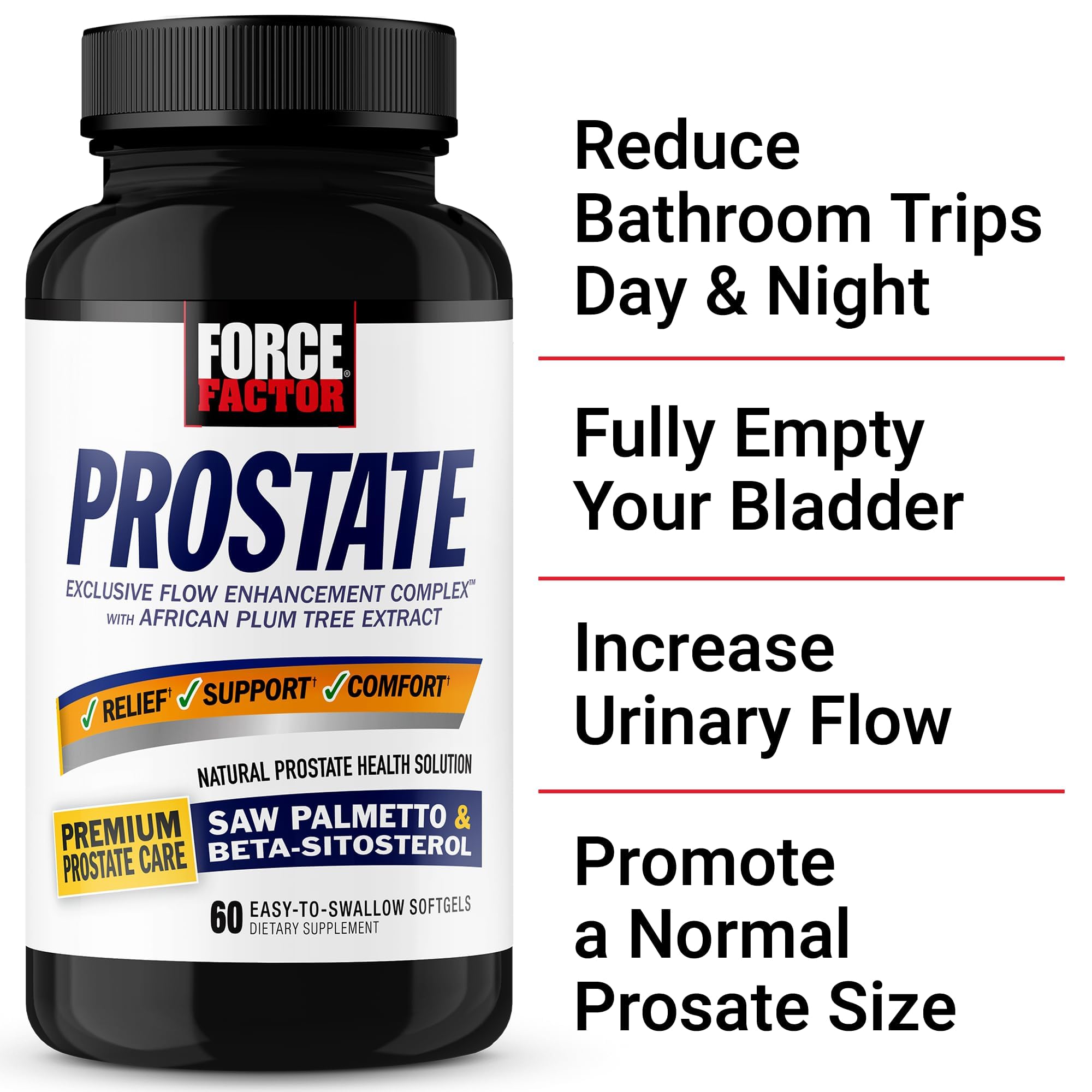 Force Factor Prostate dietary supplement sixty softgels packaging