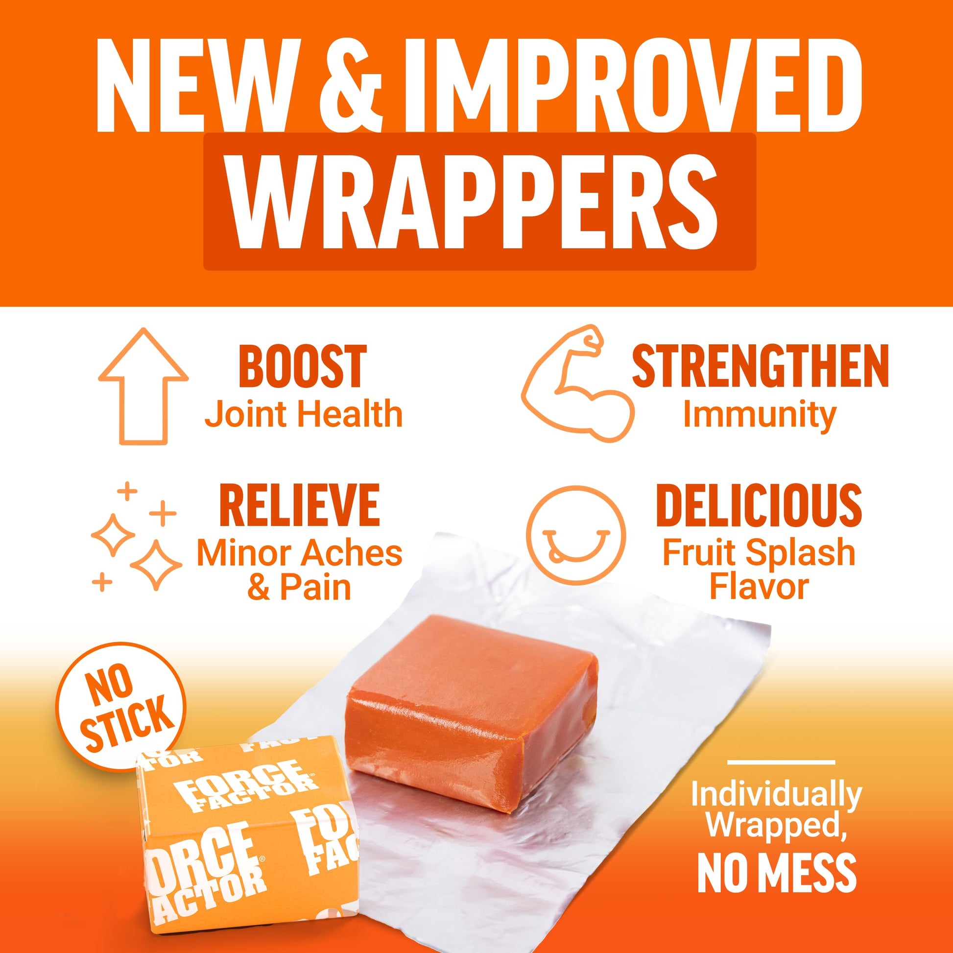 Fruit Splash flavored turmeric extract chews for daily mobility support.