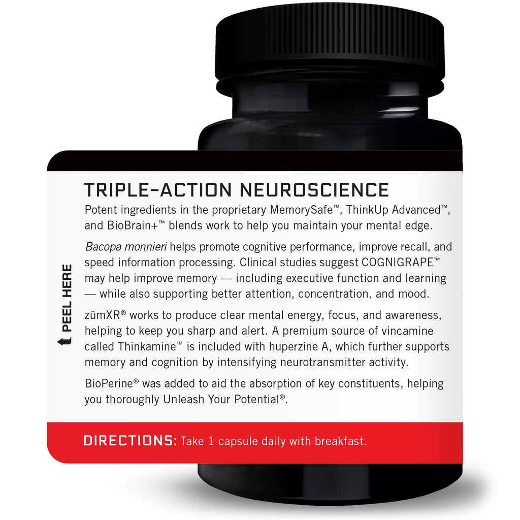 Force Factor Forebrain 30 capsules supplement bottle side view