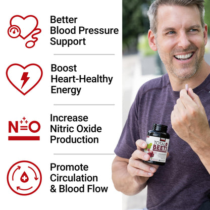 Force Factor Total Beets side label displaying MegaNatural BP grape seed extract ingredients