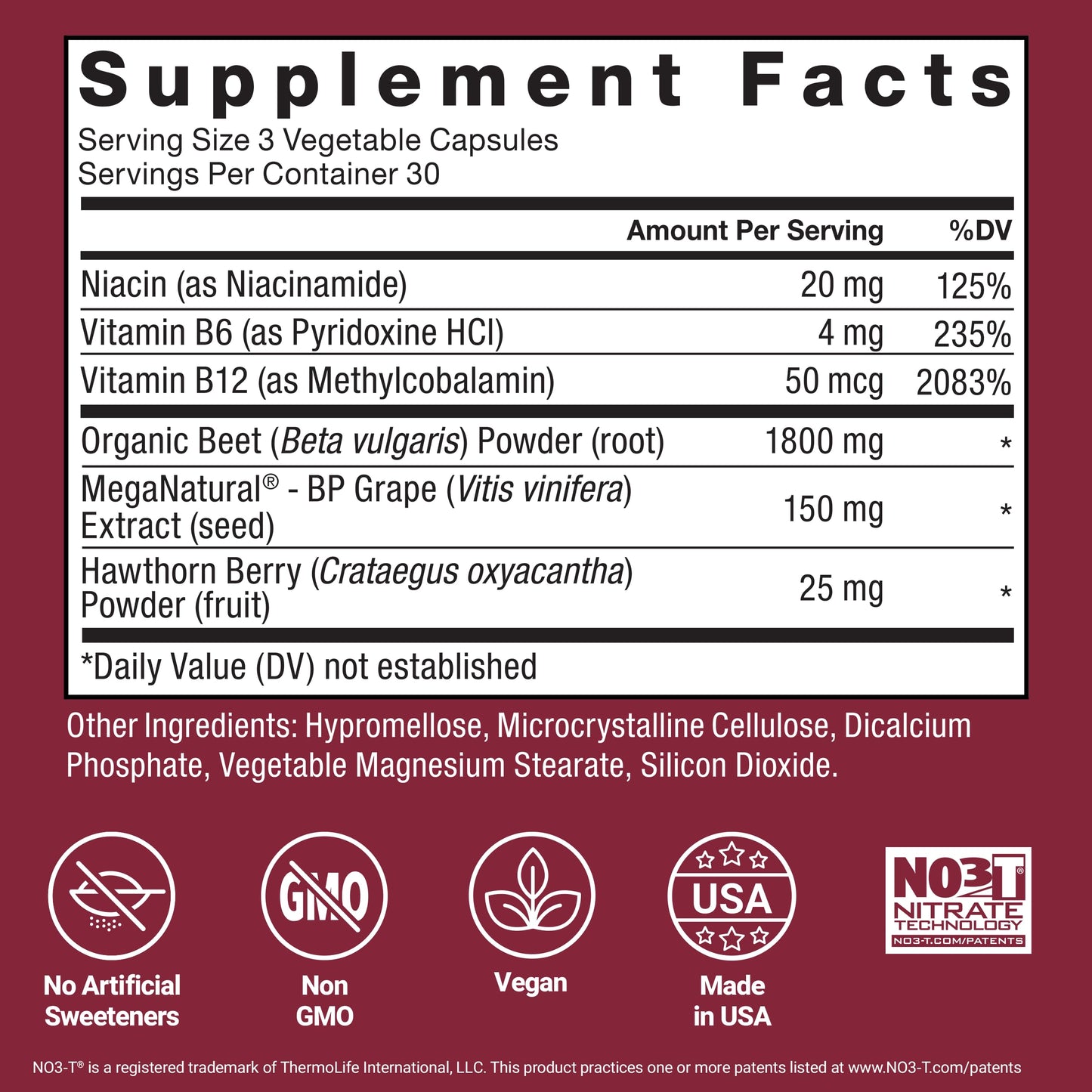 Force Factor Total Beets organic beet root 1800mg serving nutrition facts label