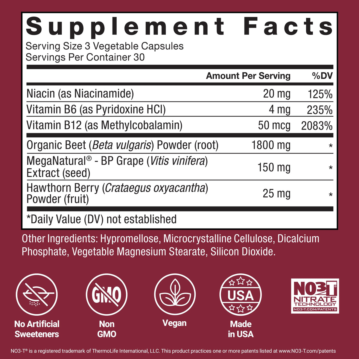 Force Factor Total Beets organic beet root 1800mg serving nutrition facts label