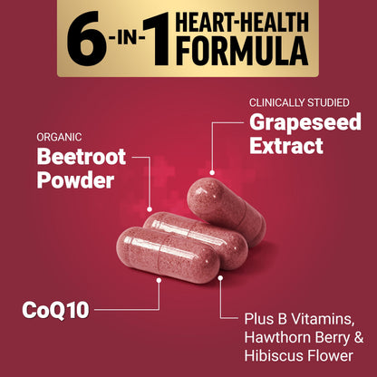Side angle of Total Beets capsules packaging showing facts and daily usage instructions