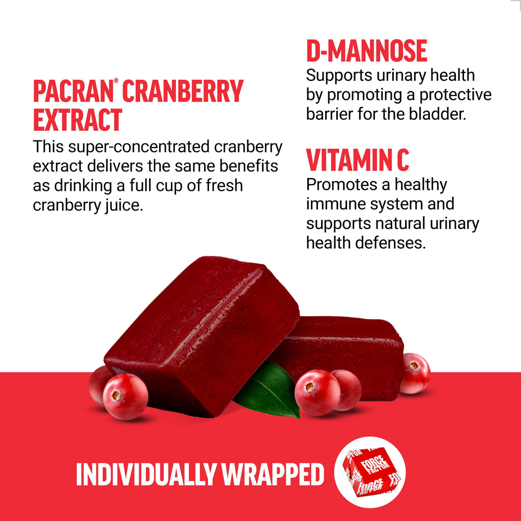 Force Factor Cranberry Soft Chews Ingredients Closeup