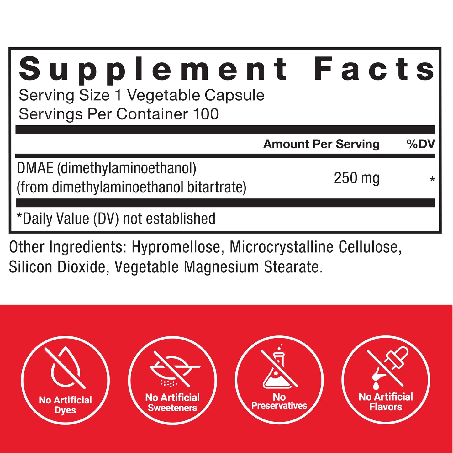 Imported USA brain health supplement bottle 100 vegetable capsules top view