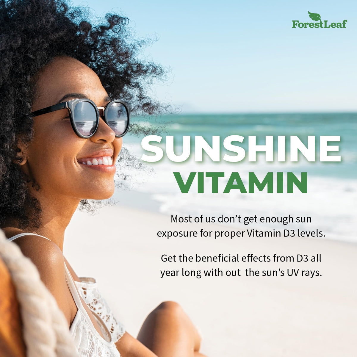 ForestLeaf vitamin D3 bulk capsule count display