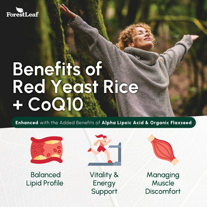Vegetarian capsules of ForestLeaf red rice yeast cholesterol support formula