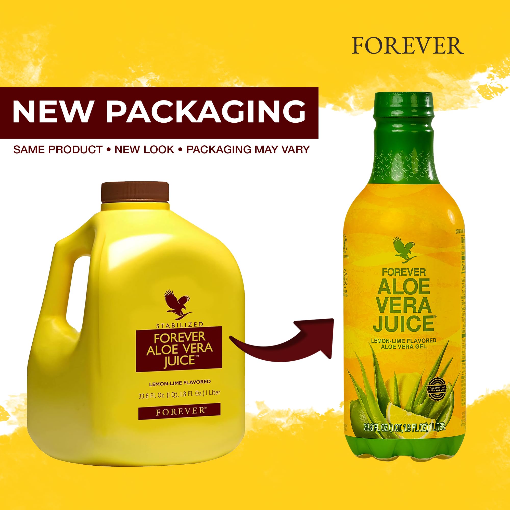 Two bottles of Forever Living aloe vera juice lemon lime flavor