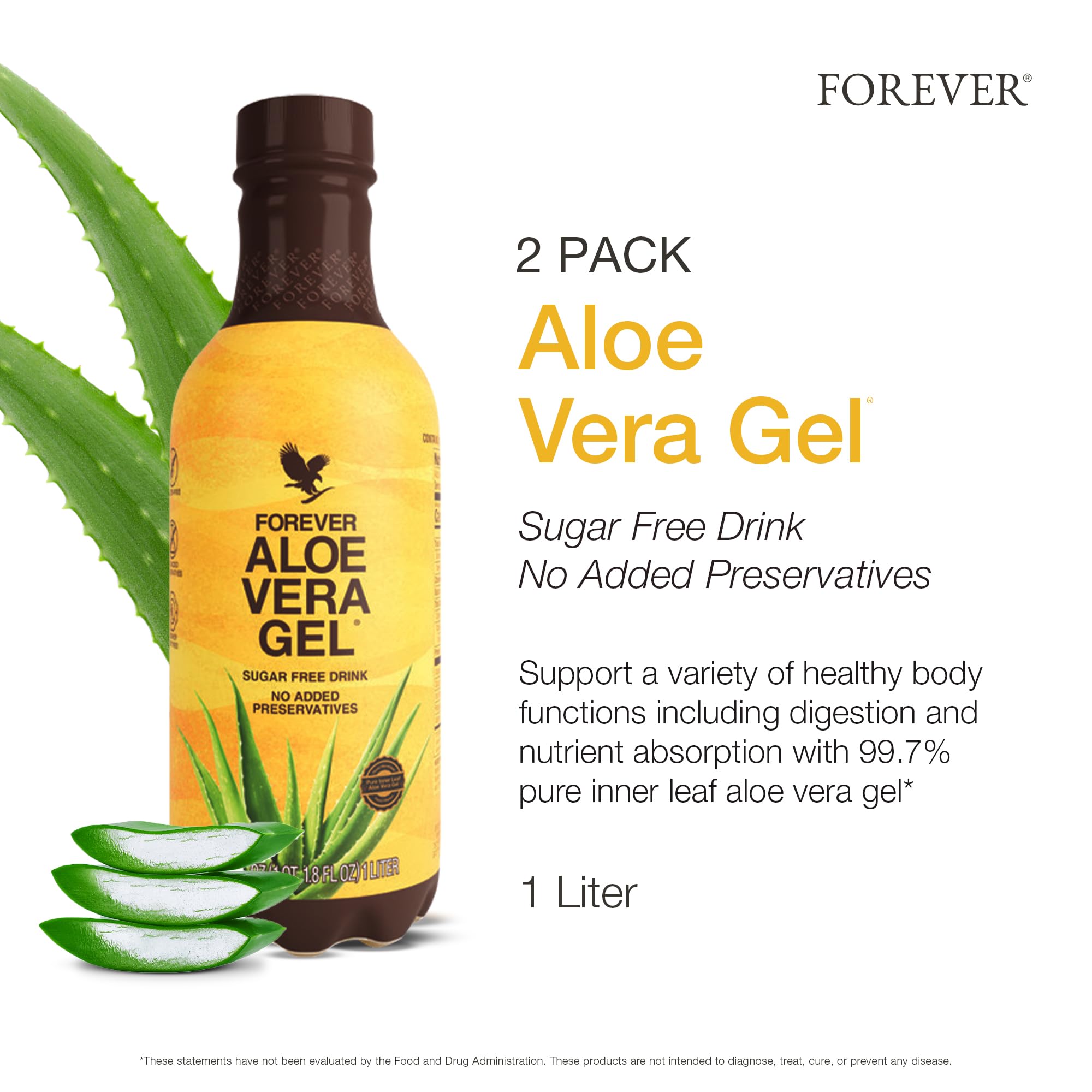 Forever Living Aloe Vera Gel nutritional information label