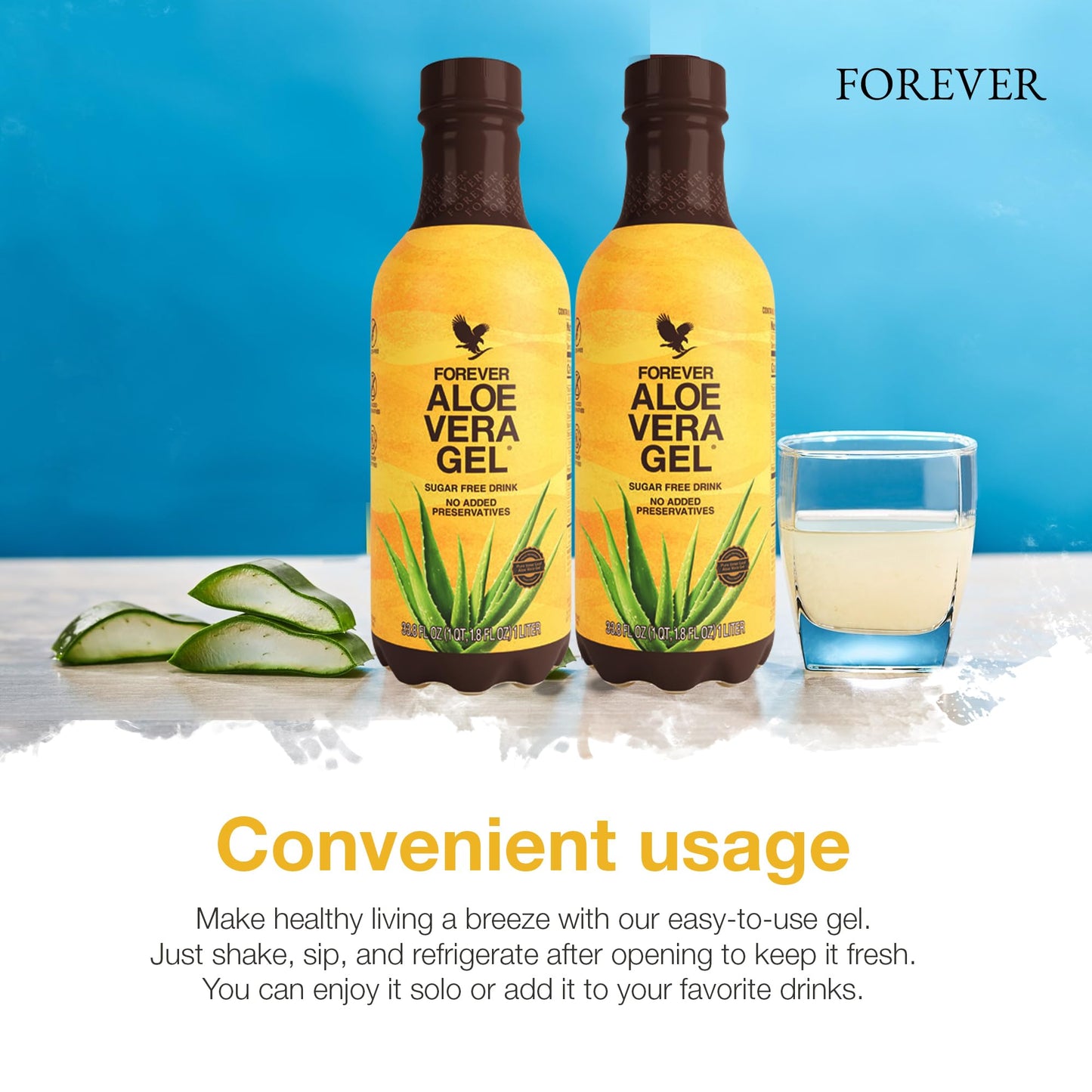 Close up of Forever Living Aloe Vera Gel bottle seal