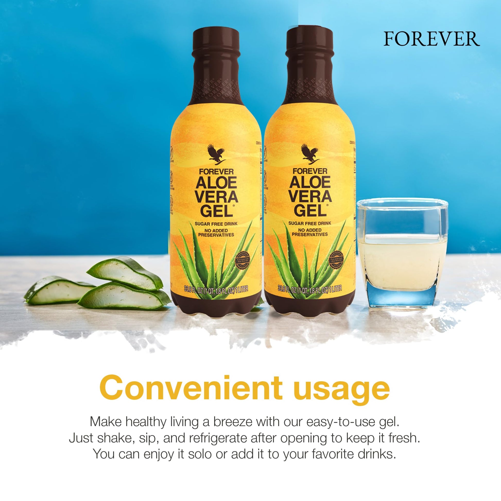 Close up of Forever Living Aloe Vera Gel bottle seal