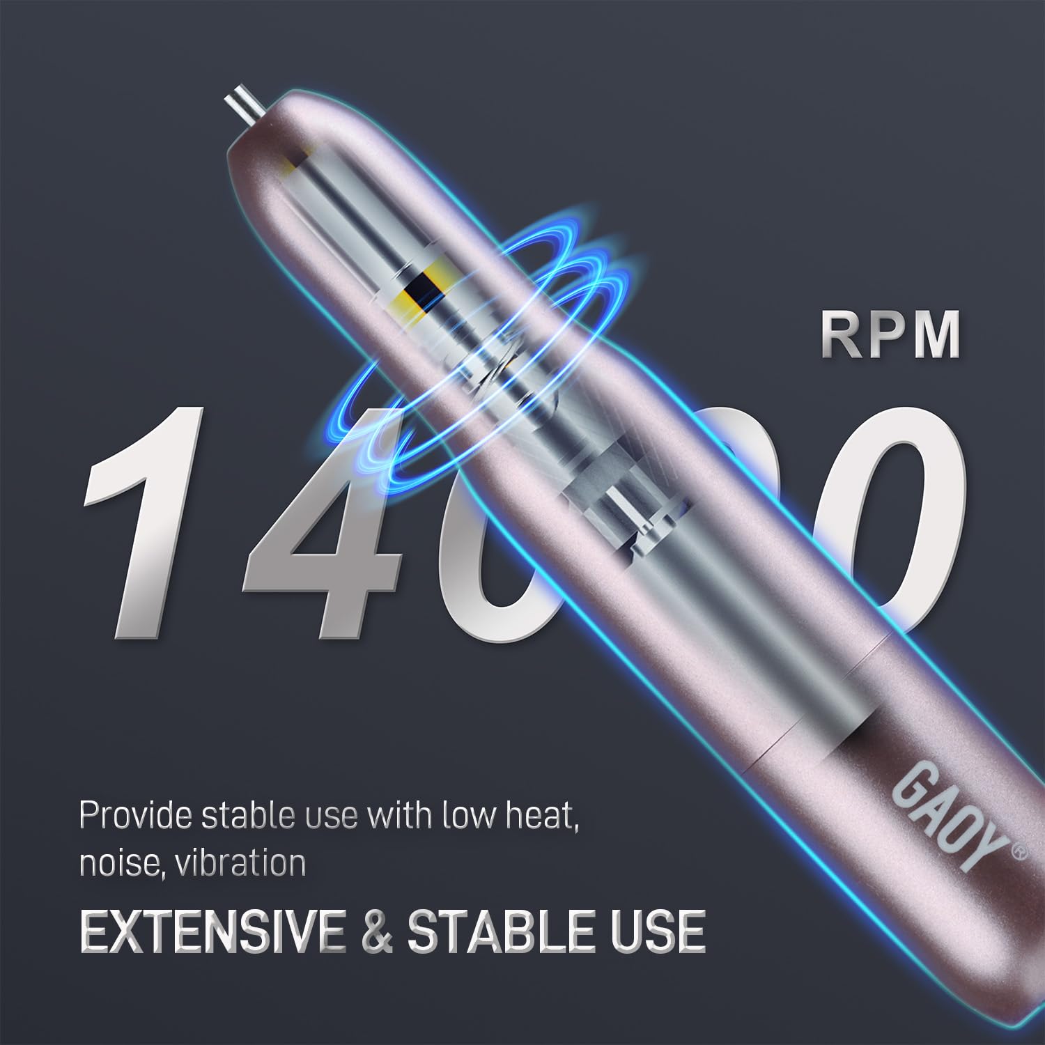 Close up of Gaoy electric nail drill accessories and bits