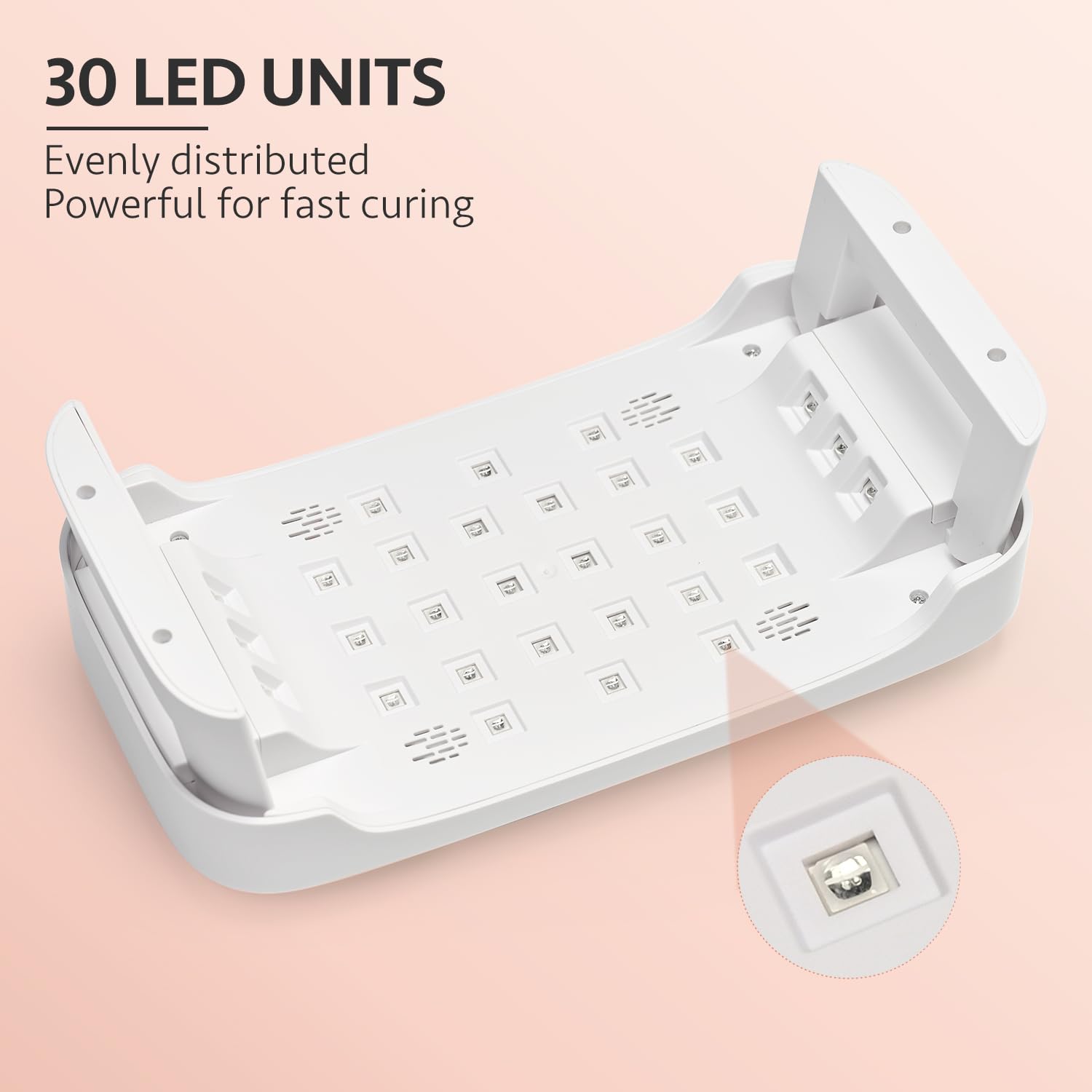 Top view of GAOY nail lamp with leatherette style hand cushion