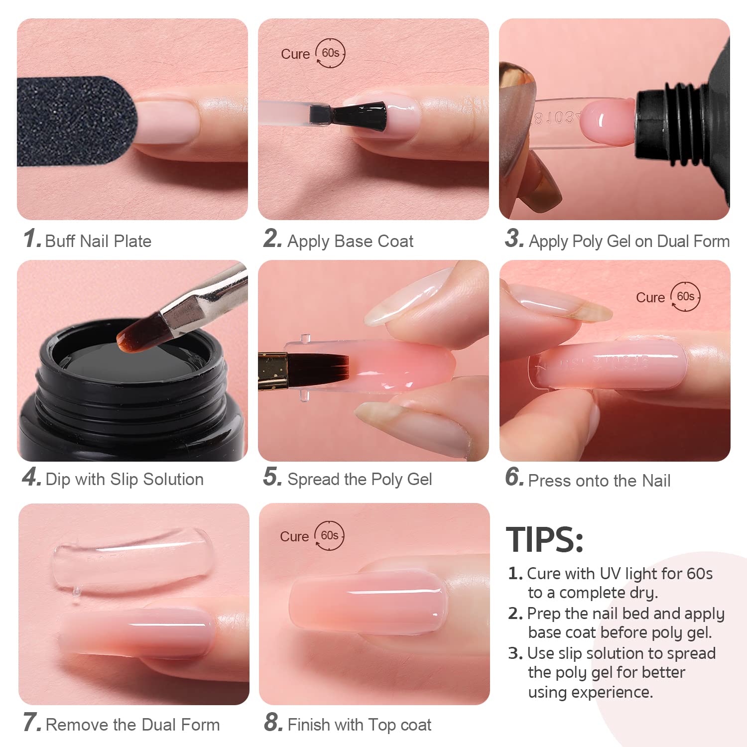 Top view of GAOY nail extension kit with included UV lamp