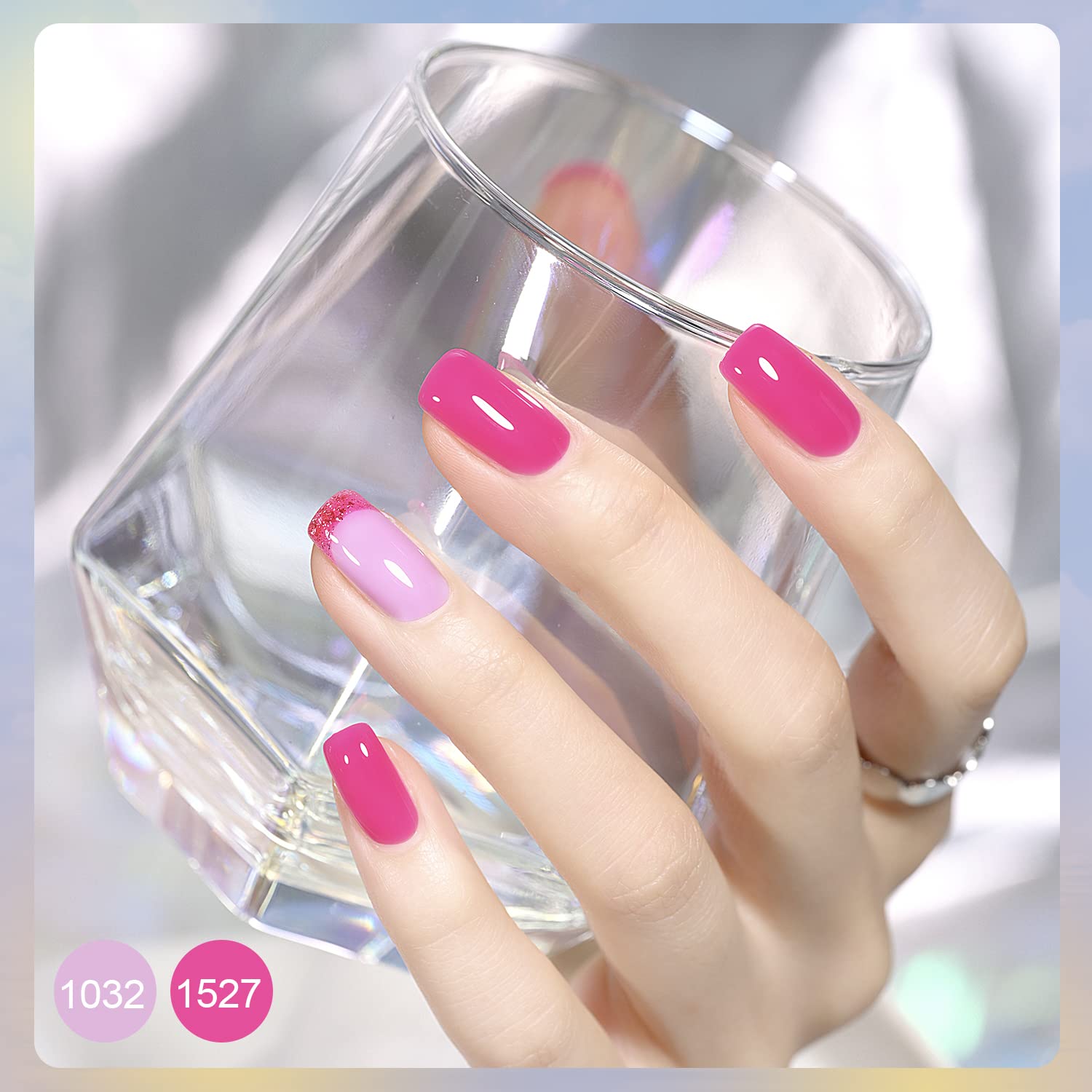 Gaoy nail polish bottles with base and top coat