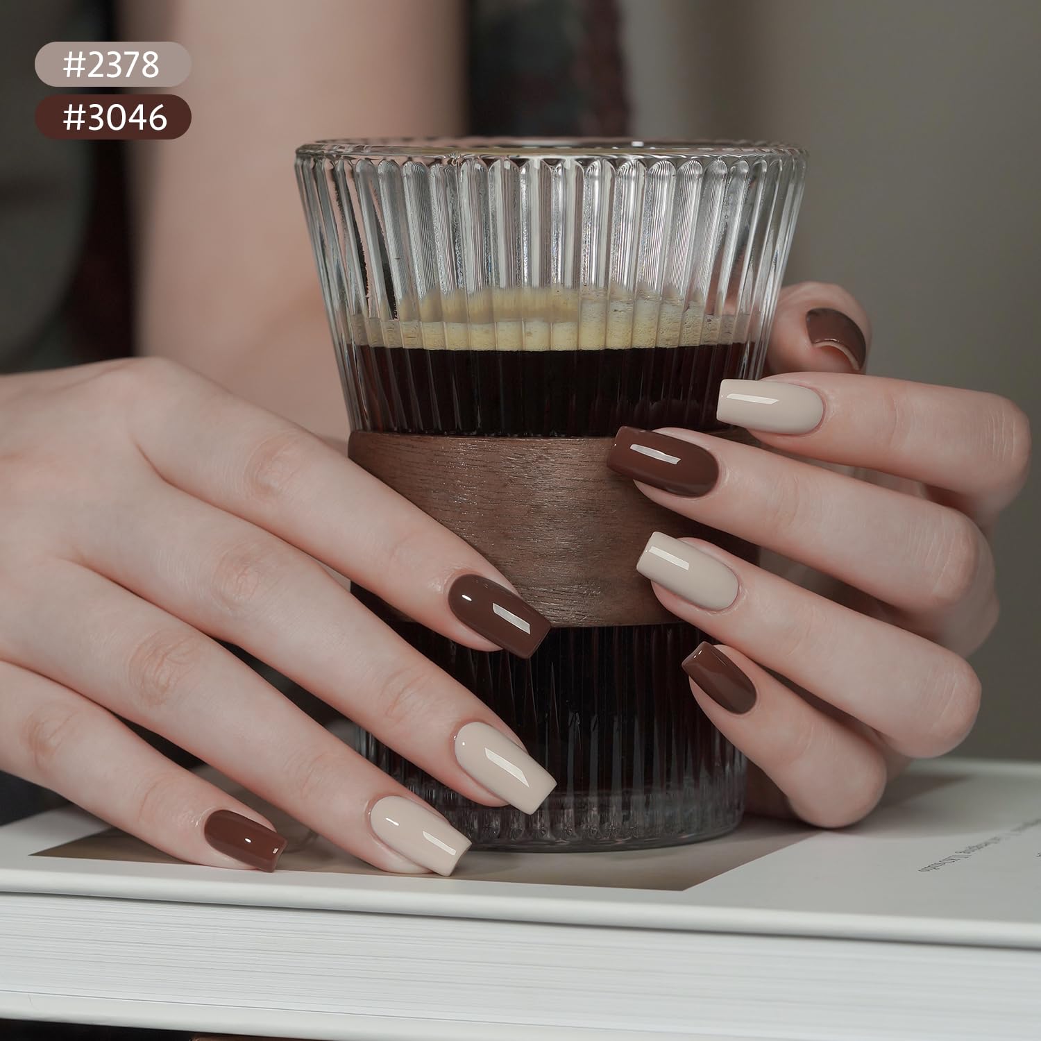 Top view of Gaoy gel nail polish bottles in 6.5 milliliter size