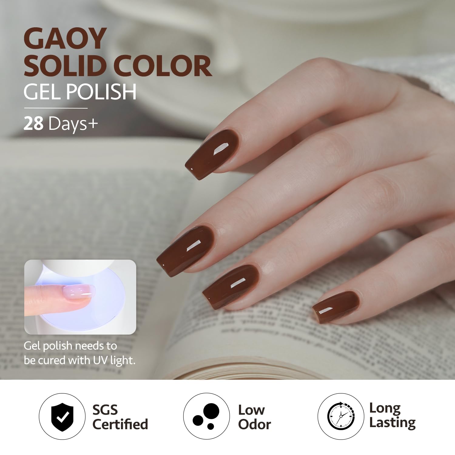 Professional manicure using Gaoy neutral gel polish shades
