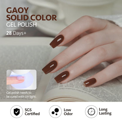 Professional manicure using Gaoy neutral gel polish shades