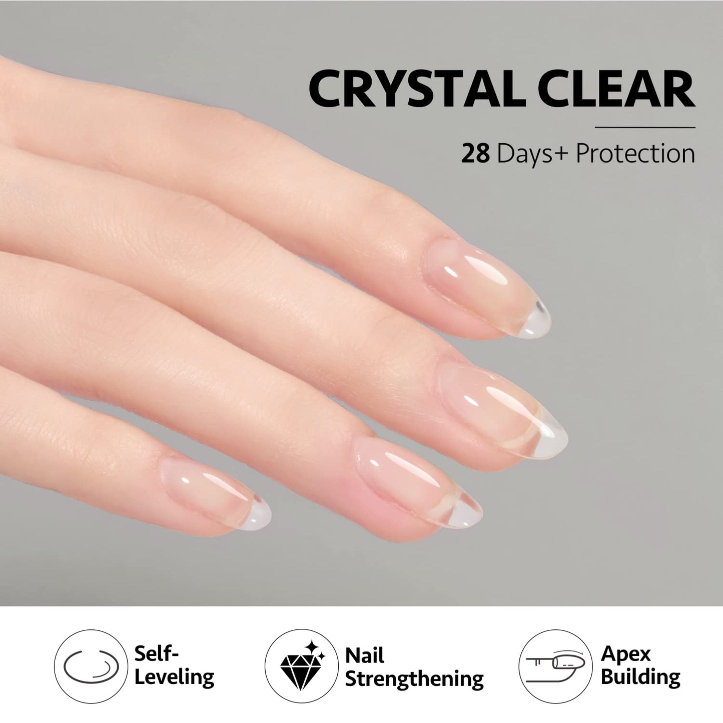 Demonstration of GAOY hard gel applied on natural nails