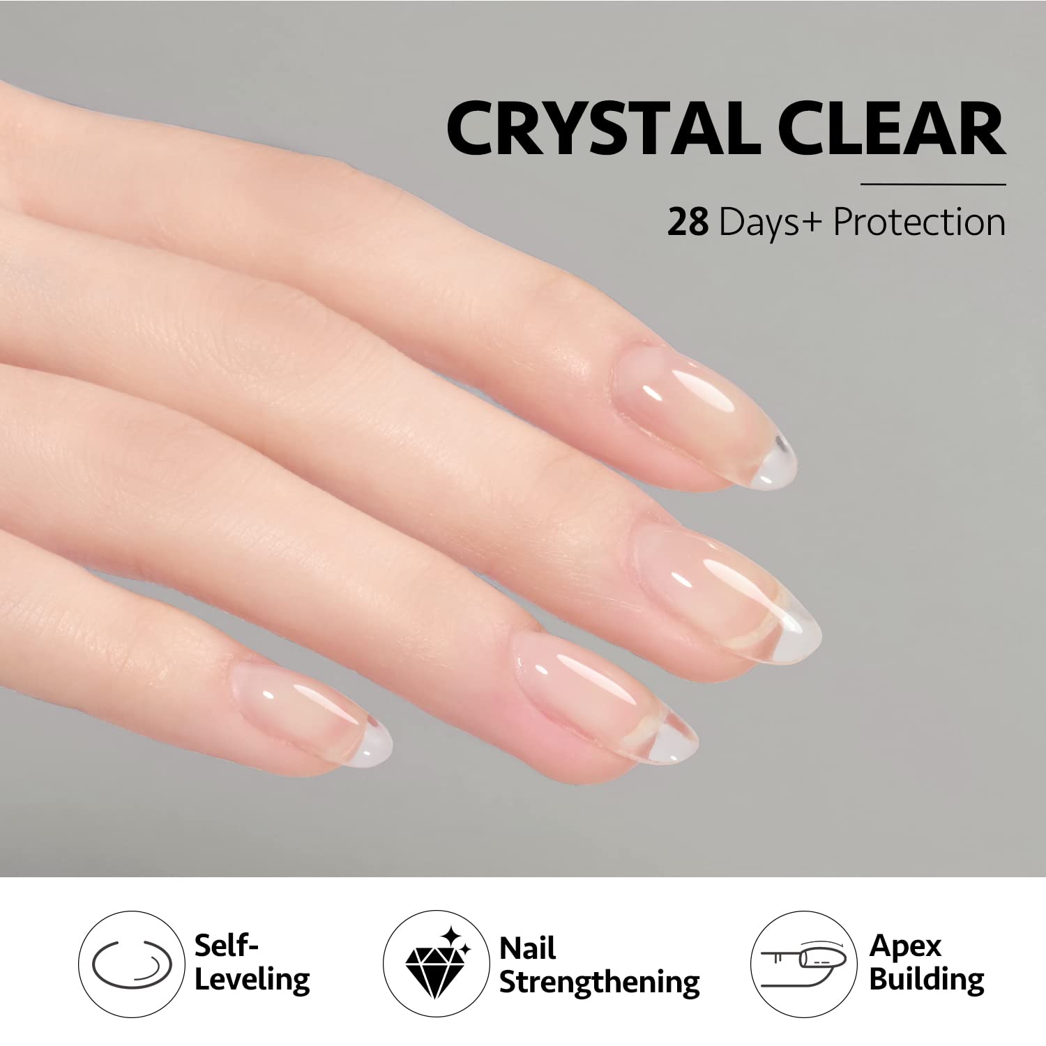 Demonstration of GAOY hard gel applied on natural nails