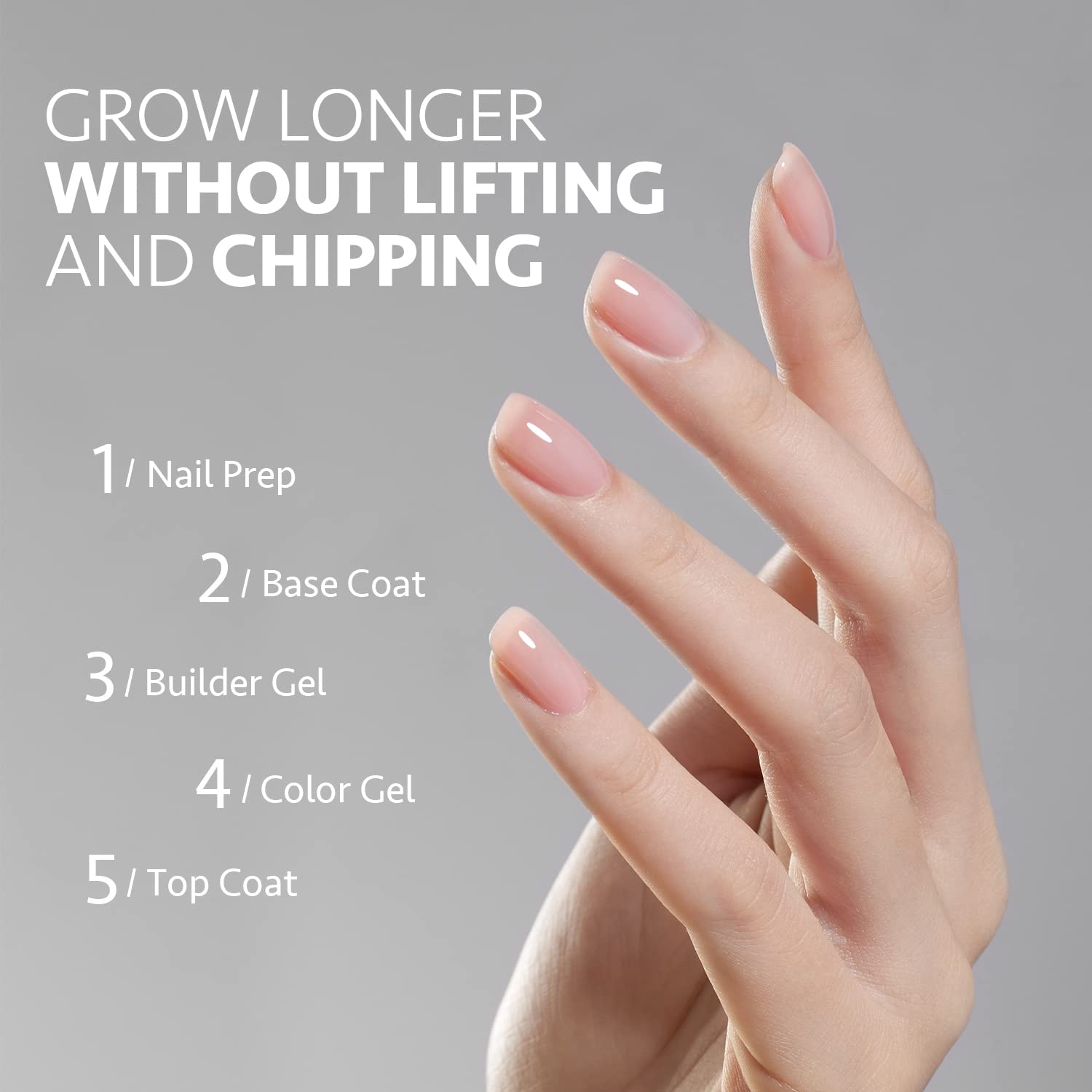 Professional gel manicure using GAOY clear builder gel