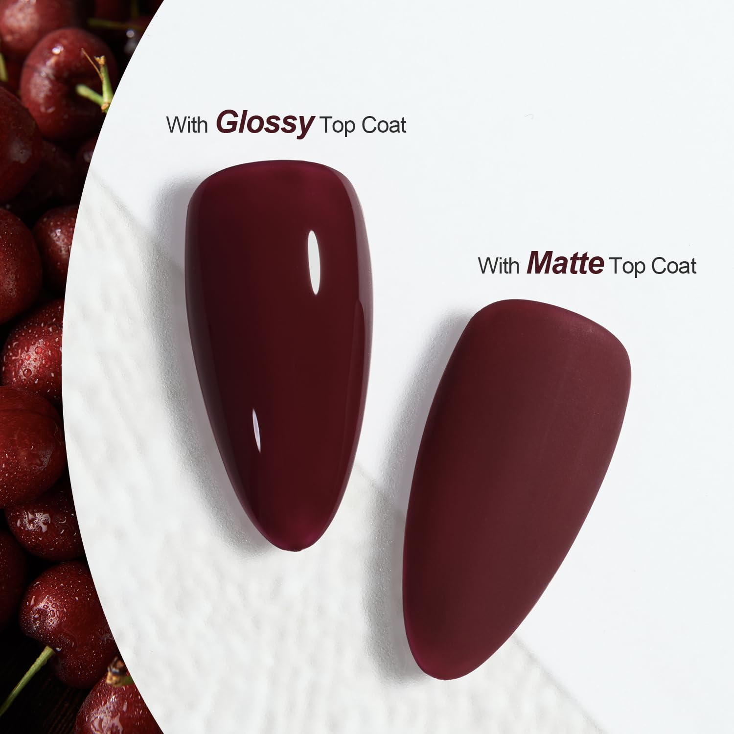 Gaoy 1149 Dark Red Cherry soak off gel polish label
