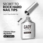 Complete set view of Gaoy clear builder gel ready for manicure