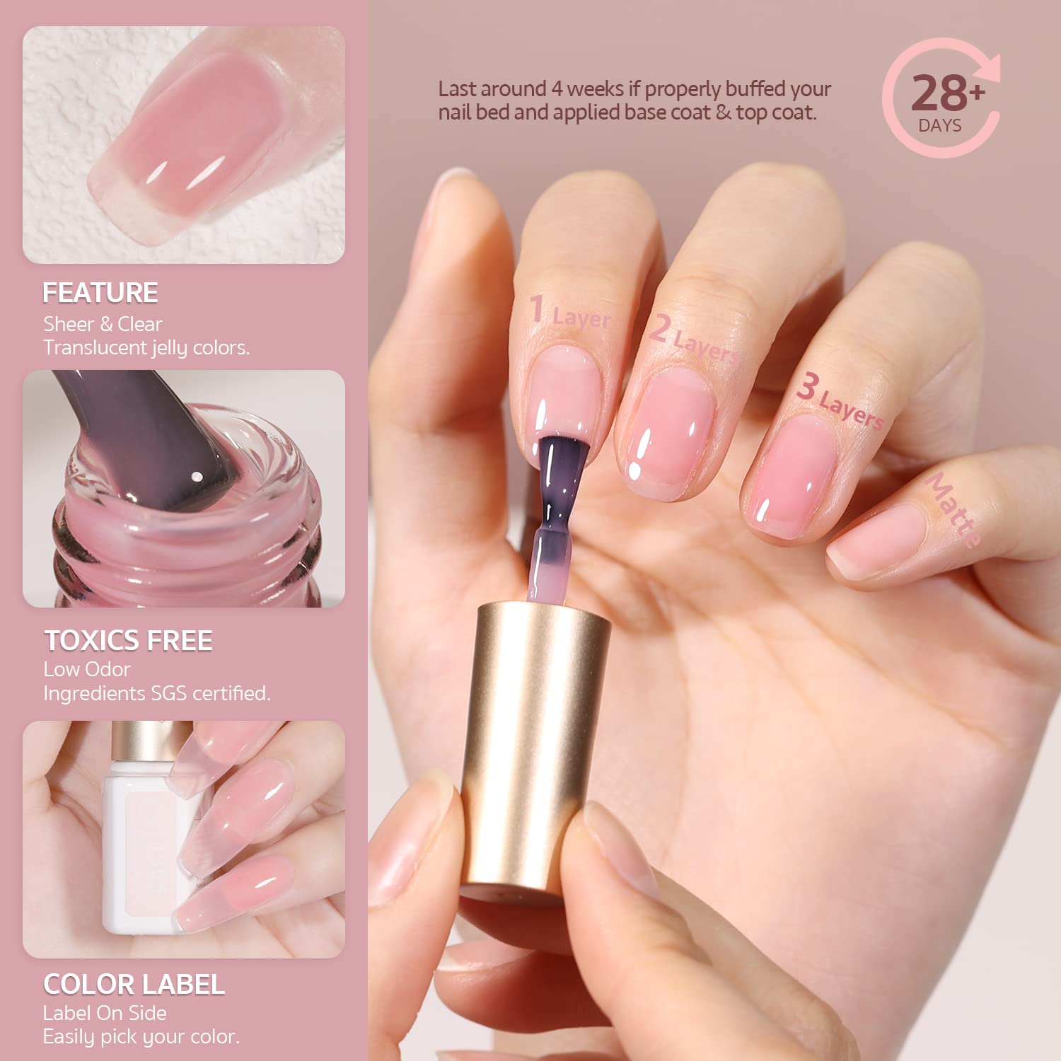 Salon quality nail art using Gaoy jelly gel polish