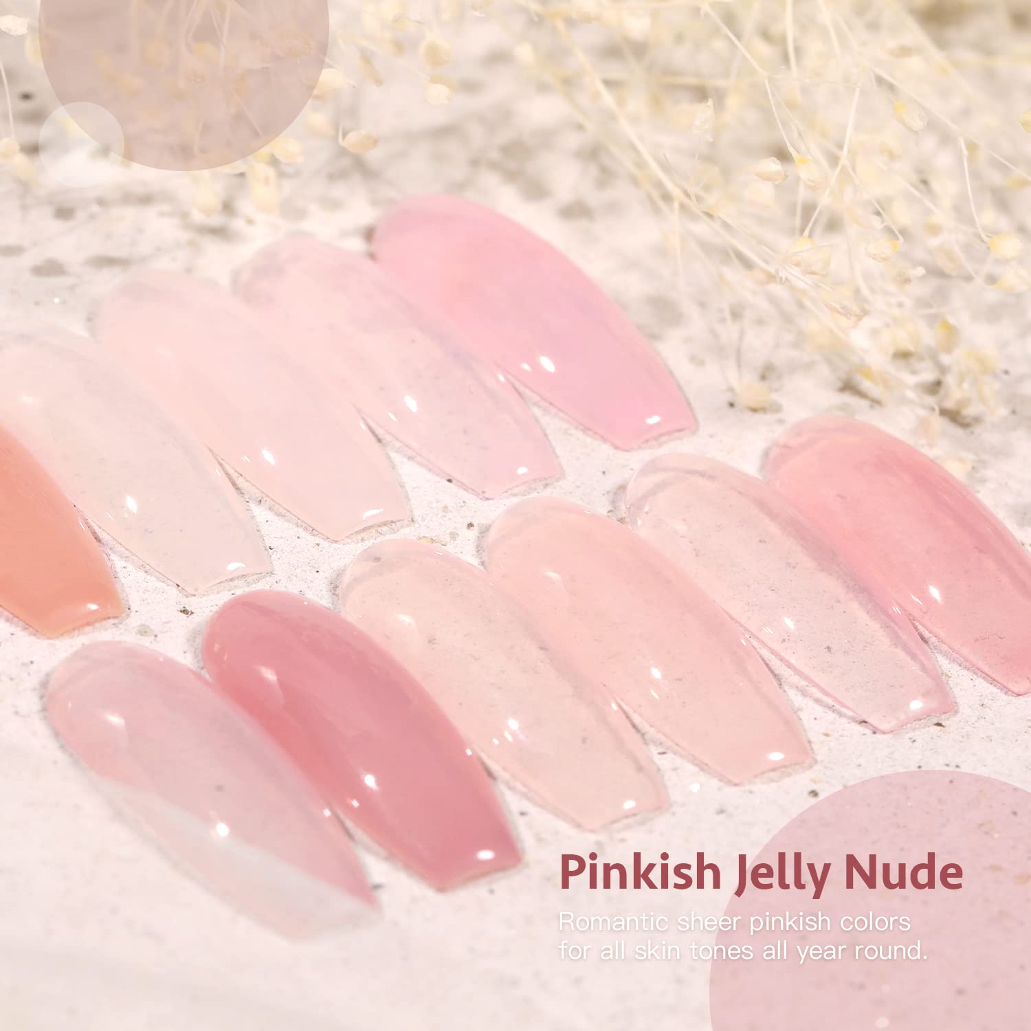 Professional manicure showing buildable jelly nail finish