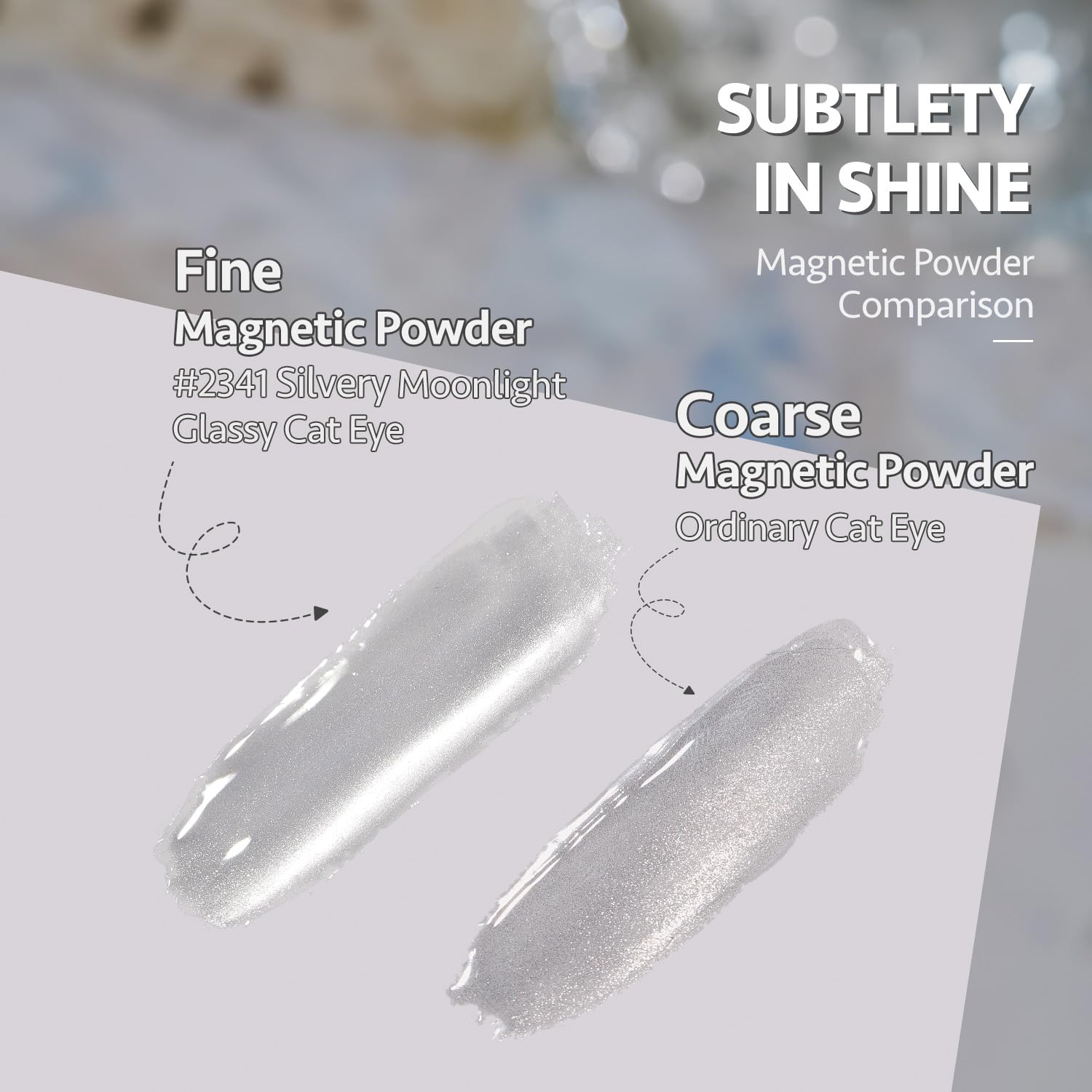 Gaoy Silvery Moonlight magnetic nail art swatch on model