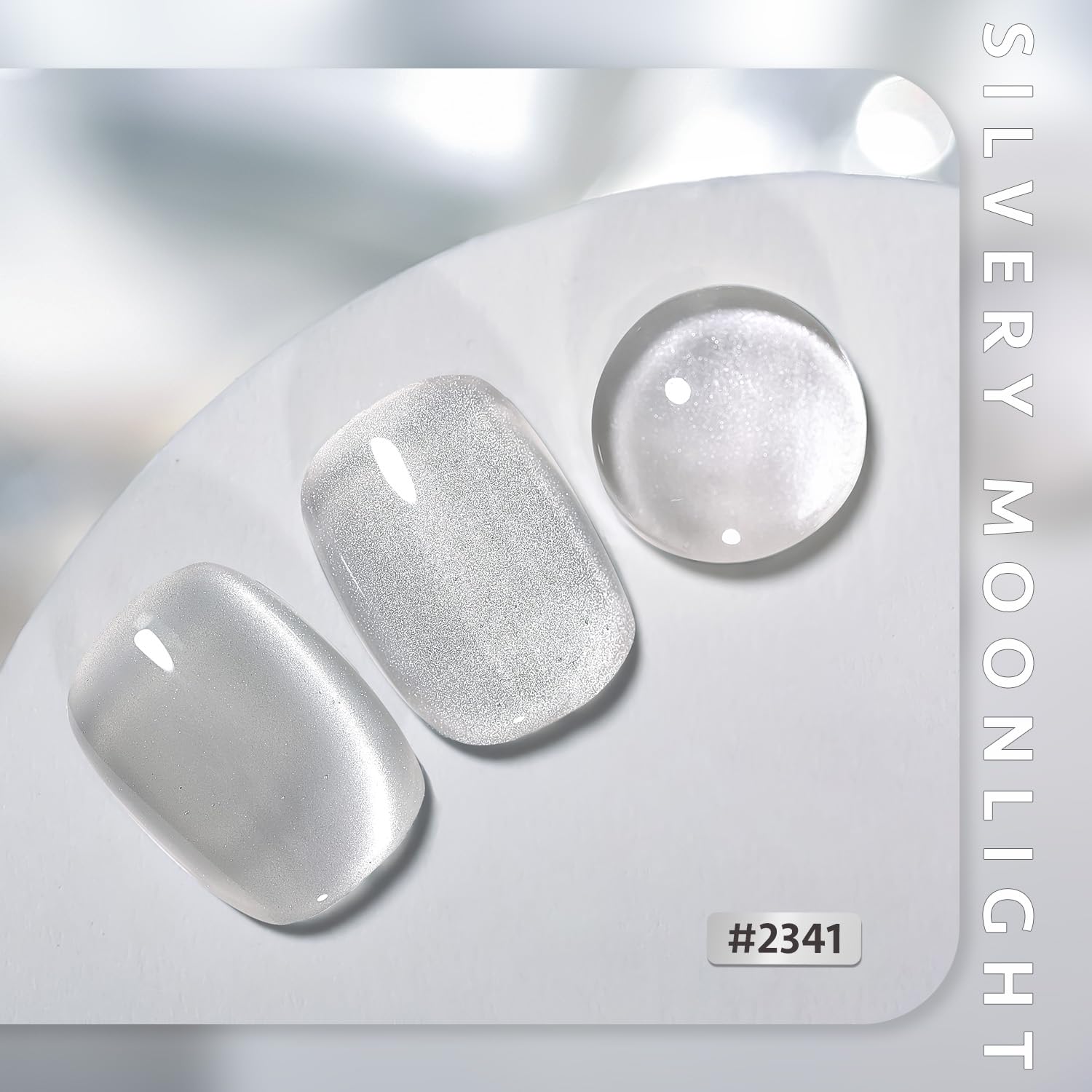 Close up of Gaoy holographic cat eye gel texture and magnet