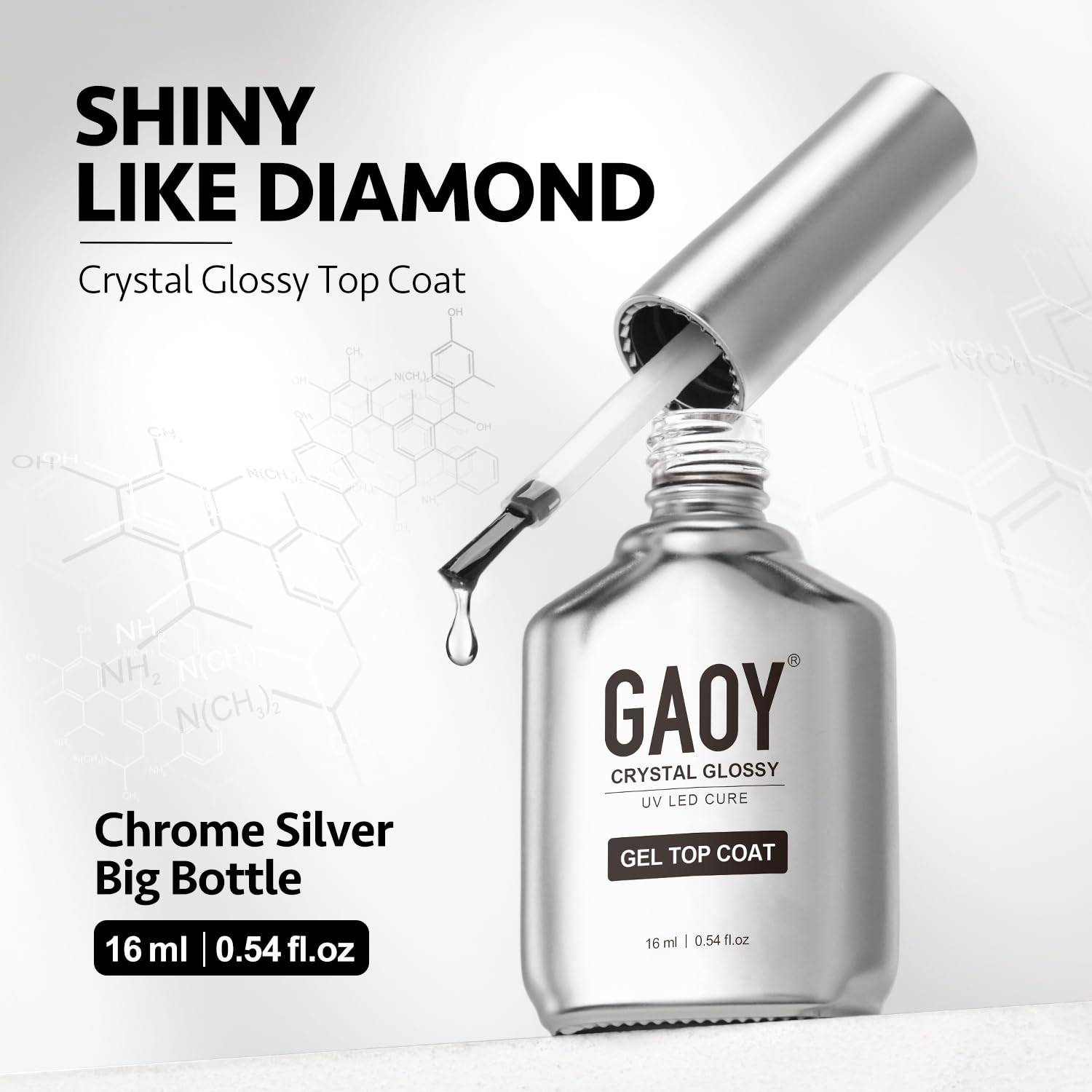Gaoy 16 milliliter gel top and base coat bottles