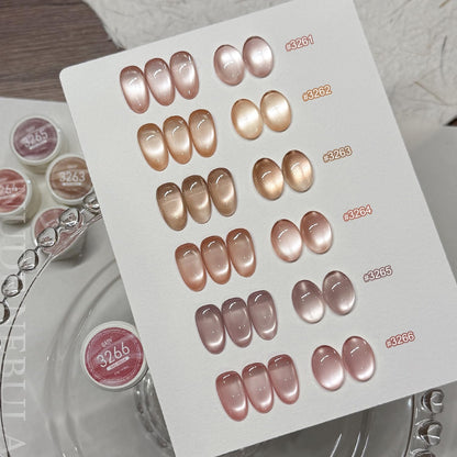 Swatch demonstration of Gaoy Sheer Nude cat eye colors
