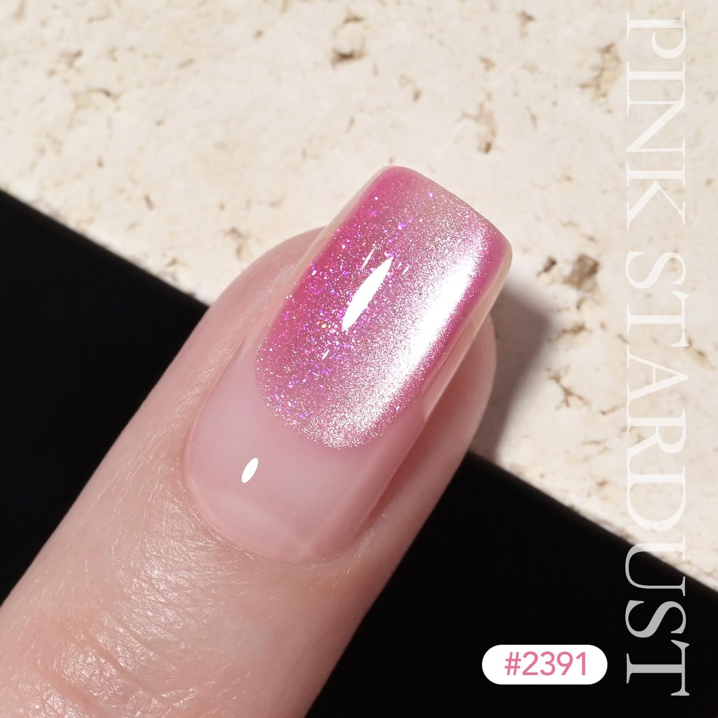 Close up of Gaoy holographic translucent gel texture